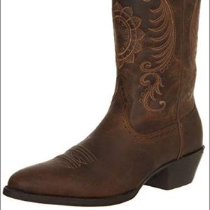 Ariat Dark Brown Cowgirl Boots Sunflower Print